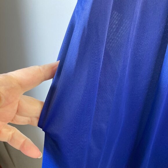 Womens Vintage Vanity Fair Nightgown Robe Set Navy White M Nylon Antron - Picture 8 of 11